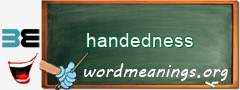 WordMeaning blackboard for handedness